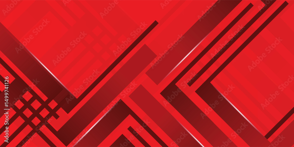 Canvas Prints abstract red modern decorative stylish wave banner background vector