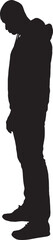 vector silhouette of a side view of a african man standing and looking down © Curto