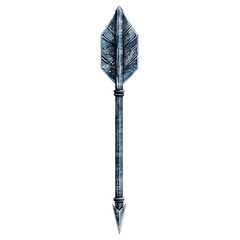 Sleek Arrow with Nuanced Textures in Blue Grey Col Isolated on Transparent Background