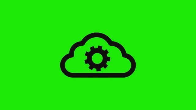 Gear icon animation with cloud, Cloud Data, motion grahpic video 4k,