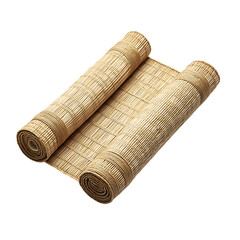 Contemporary Eco Straw Mat Featuring a Refined Desi Isolated on Transparent Background