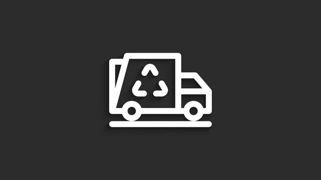 Recycling Truck Icon Animation | Waste Management | 4K