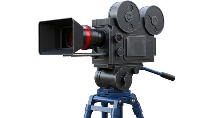 Isolated Vintage Movie Camera