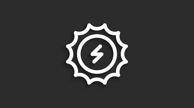 Sun Energy Lineal Icon Animation | Eco Theme | 4K