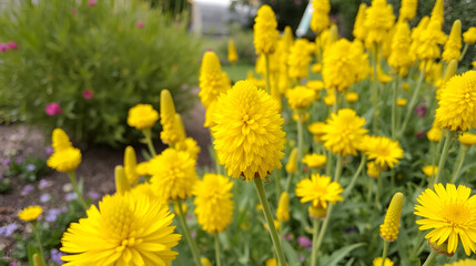 Nature's Yellow Beauty: Stunning Ferula Flower Field in Summer Garden