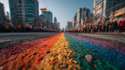 Community celebrates diversity and unity during Pride Month with vibrant rainbow display