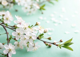 Obraz premium Cherry blossom floral natural botanical mockup style