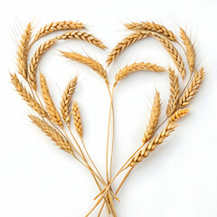 single vertical ear of wheat minimalist golden spike design on white background