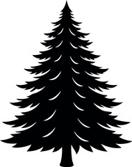 Obraz premium christmas tree silhouette. Pine tree silhouette collection on white background. 