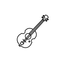 Obraz premium Simple ukulele line art illustration. Ukulele strings and body are clearly depicted. This simple ukulele drawing is perfect for music school brochures and websites.