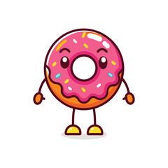Fototapeta premium Flat and Minimal donut logo vector illustration isolated on white background