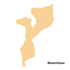 Mozambique country map vector isolated on transparent background