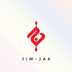 JIM-JAK Kufi Calligraphy Logo logo design vector illustration © Al Bharik 99