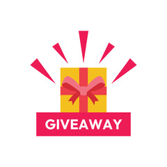 Giveaway Label Icon Flat Color Design Illustration.