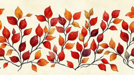 Autumn leaves border design