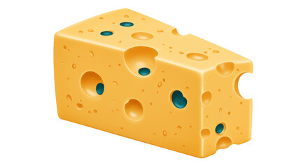 Isolated Piece of Swiss Cheese