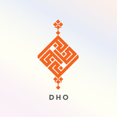 DHO Kufi Calligraphy Abstract Logo logo design vector illustration