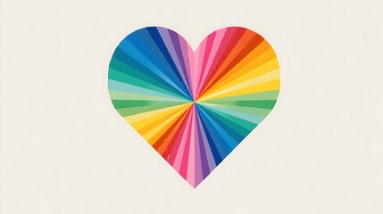 Radiating love with a vibrant heart showcasing a pride flag design