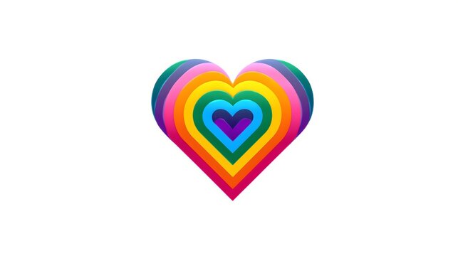 Vibrant heart radiates love and acceptance featuring a rainbow flag symbolizing pride and diversity during pride month