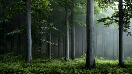 Misty Forest Sunlight Pixel Art