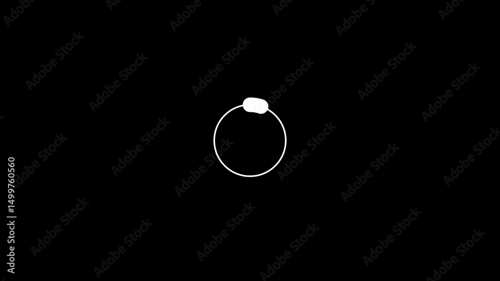 Poster modern minimalist design featuring a white circle with a small abstract shape symbolizing connection