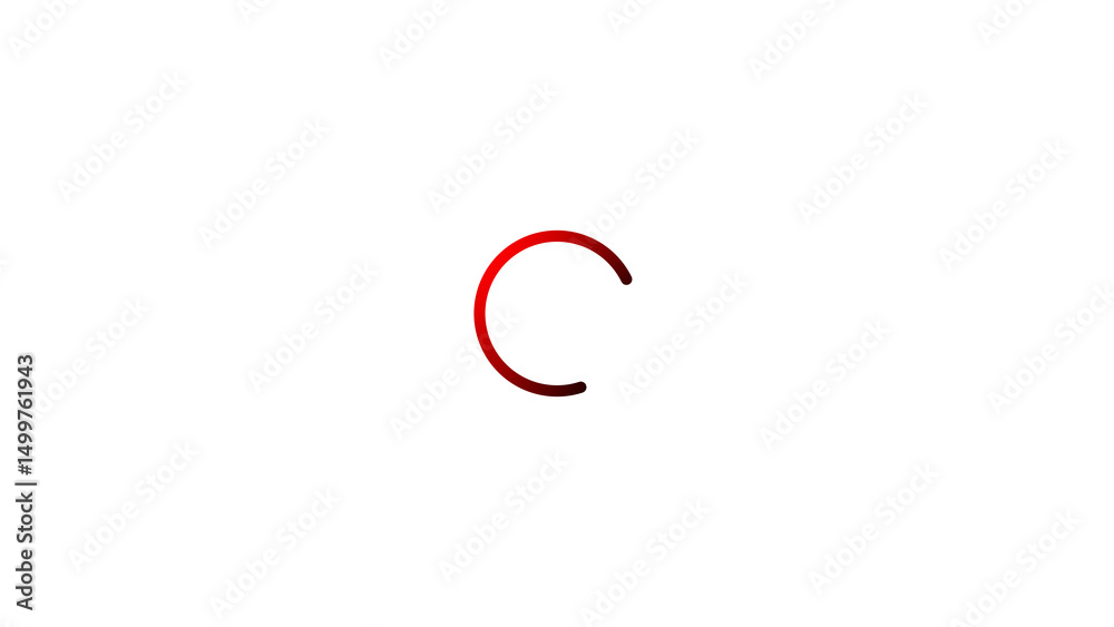 Poster minimalist red gradient circular loading icon on a white background perfect for web design and appli