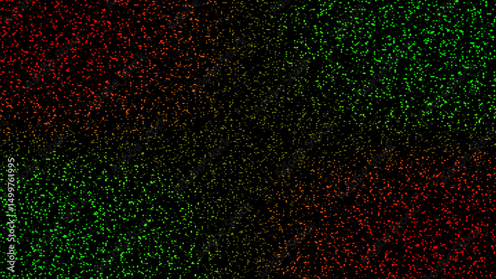 Poster abstract background of randomly placed red green and yellow dots gradient on black surface creating 