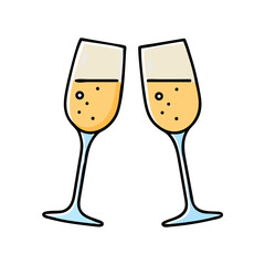 champagne glasses vector illustration