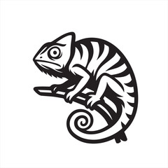 vector illustration of a chameleon