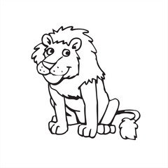 lion cartoon isolated on white