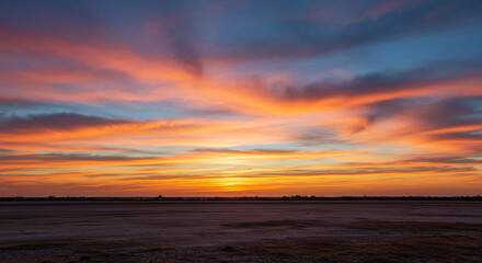 Fototapeta premium Stunning sunset sky over a landscape. 
