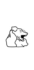 illustration of a dog closed ears meme