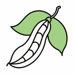 Mangetout outline icon on white background