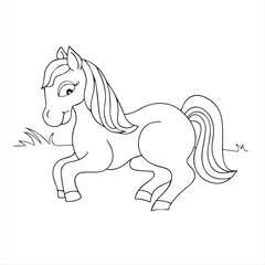 horse cartoon isolated on white