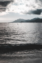 stormy day by the sea in cannes, french riviera