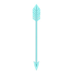 Minimalistic Blue Arrow with Elegant Outlines in Pastel Isolated on Transparent Background