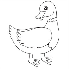 duck cartoon coloring page