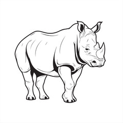 vector illustration of rhino
