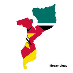 Fototapeta premium Mozambique country map vector isolated on transparent background