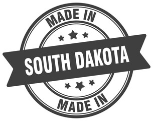Made in South Dakota round sign. Made in South Dakota stamp.
