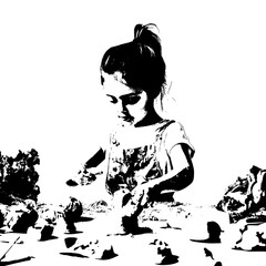 girl with a bouquet of flowers