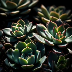 Fototapeta premium Close-up of Succulents in the Sunlight