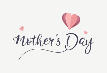Happy Mother's Day Card Design: Pink Hearts & Script