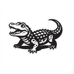 vector illustration of a cartoon crocodile