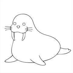 vector illustration of a cartoon seals