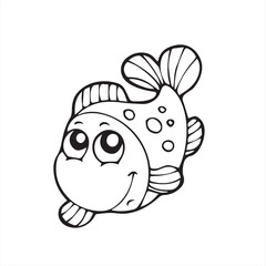 Obraz premium cartoon fish vector illustration
