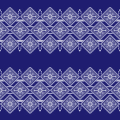 vector seamless pattern with blue flowers