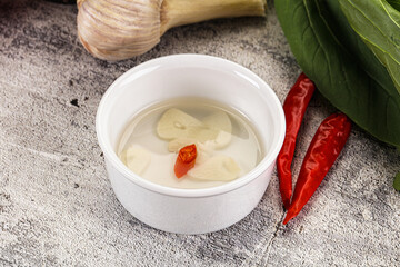 Vietnamese spicy vinegar with garlic