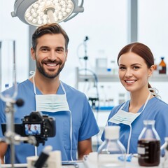 Obraz premium Woman and doctor in hospital 