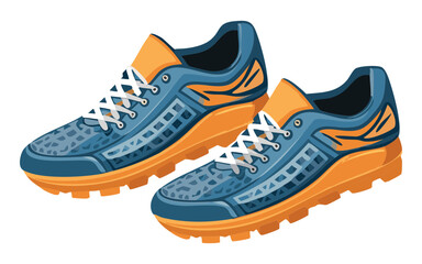 blue orange running shoes for active lifestyle